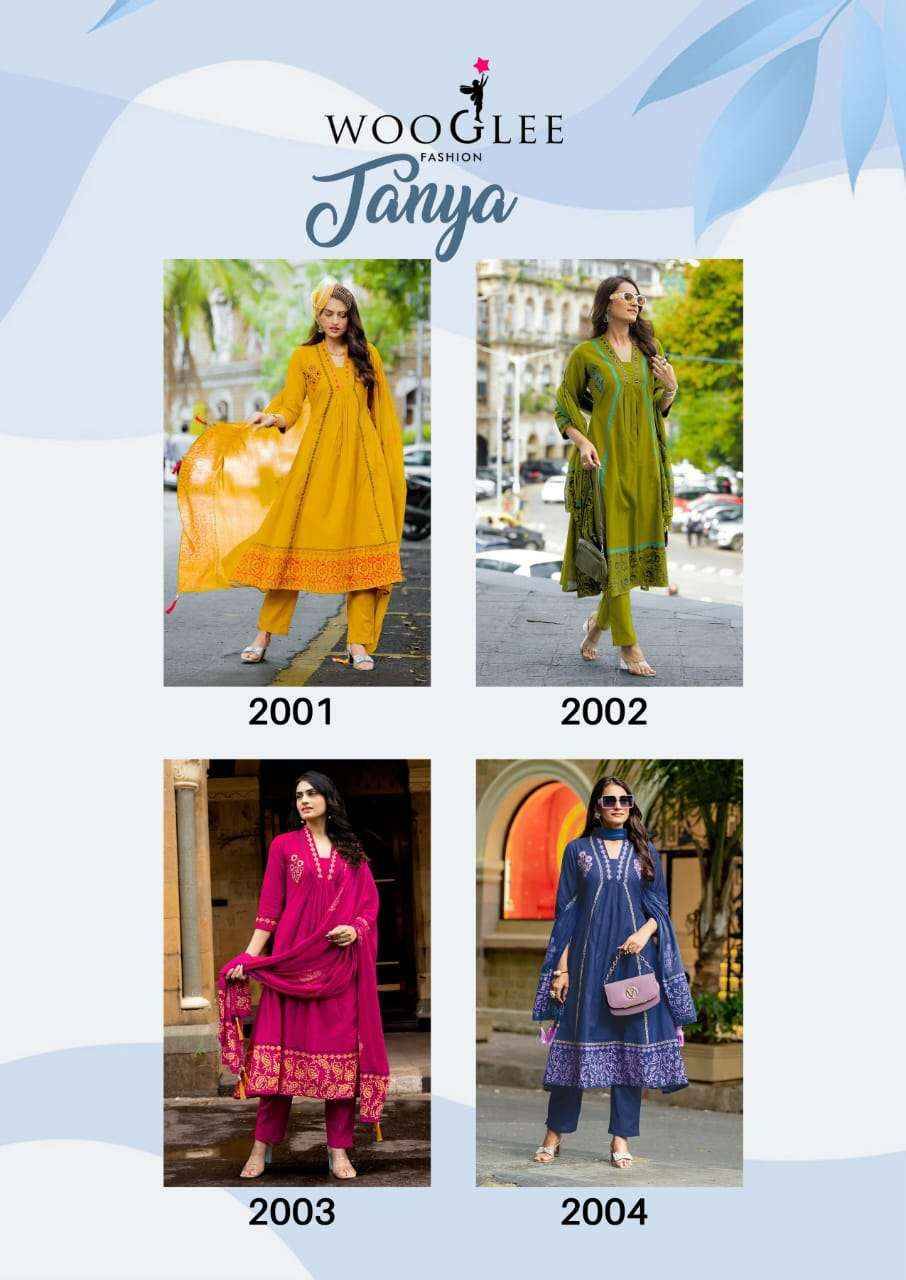 Tanya By WOOGLEE 2001 To 2004 Series Beautiful Festive Suits Colorful Stylish Fancy Ethnic Wear Cotton Embroidery Dresses At Wholesale Price